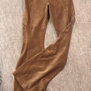 Aerie Wide Leg Ribbed leggings in Brown